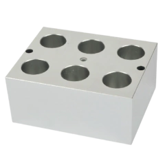 BLOCO PARA 6 TUBOS DE 20 MM PARA USO COM OS BANHOS SECOS BIODKT200-1-IC, BIODKT200-2-IC, BIODKT200-4-IC E DKT-200-4-PCR-IC - CÓDIGO DT-09
