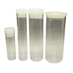 GARRAFA (BOTTLE) PARA HIBRIDIZAÇÃO, 80 MM DIÂ. X 200MM, TRANSPARENTE, COM TAMPA EM SILICONE NA COR BRANCA - comprar online