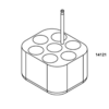 ADAPTADOR RETANGULAR PARA 7 TUBOS DE 30 ML COMPATÍVEL COM CAÇAPAS CAT 13.831/13.83IC E ROTOR HORIZONTAL MOD 12.870 PARA USO COM CENTRÍFUGAS MOD 380/380 R (JOGO COM 04 PEÇAS). MODELO: 14-121-IC