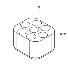 ADAPTADOR RETANGULAR PARA 7 TUBOS DE 30 ML COMPATÍVEL COM CAÇAPAS CAT 13.831/13.83IC E ROTOR HORIZONTAL MOD 12.870 PARA USO COM CENTRÍFUGAS MOD 380/380 R (JOGO COM 04 PEÇAS). MODELO: 14-121-IC
