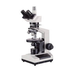MICROSCÓPIO TRINOCULAR POLARIZAÇÃO/PETROGRÁFICO 400X ILUM. TRANSMITIDA 6V/20W OBJETIVAS ACRO 4X/10X/40X 3 COMPENSADORES ÓTICOS DE POLARIZAÇÃO BM30-PT