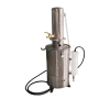 DESTILADOR DE ÁGUA, VAZÃO 5 LITROS/HORA, COM PÉS, CORPO, CÚPULA E TAMPA EM AÇO SAE1020 COM TRATAMENTO ANTICORROSIVO, DESLIGAMENTO AUTOMÁTICO EM CASO DE FALTA DE ÁGUA, PARA USO EM CIMA DE BANCADA - MODELO DZ-5L-III