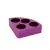 BLOQUE TRIANGULAR MORADO P/ 4 TUBOS 20ML, Ø28MM X 24MM, P/ AGITADORES MAGNÉTICOS C/ CALENTAMIENTO DLAB