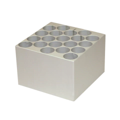 BLOCO DE AQUECIMENTO COM CAPACIDADE PARA 20 TUBOS DE TESTE COM 18 MM DE DIÂMETRO FUNDO REDONDO PARA USO COM OS BANHOS SECOS MODELOS ALB64/ALB128/ALB6400 DA MARCA FINEPCR - CÓDIGO AB90-18