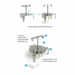 AMPLIFICADOR TIPO COPO PARA SONICAÇÃO INDIRETA E INTENSIVA DE QUANTIDADES MENORES DE AMOSTRAS, COM SUPORTE PARA MICROTUBOS PCR/0,5/1,5/2,0/5ML, PARA USO COM OS HOMOGENEIZADORES ULTRASSÔNICOS BANDELIN MODELOS HD4200 E HD5200 – CÓDIGO TR-110-IC - loja online