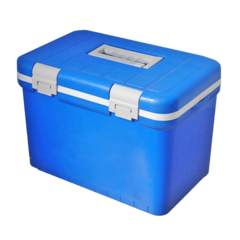 CAIXA TÉRMICA PARA TRANSPORTE DE AMOSTRAS BIOLÓGICAS, CAPACIDADE 12 LTS, TEMPERATURA ENTRE 2°C - 8°C, COM TERMÔMETRO DIGITAL, TAMPA COM TRAVA, ACOMPANHA 6 RECIPIENTES PARA CONGELAMENTO DE LÍQUIDO - MODELO: LCX-12L-IC - comprar online