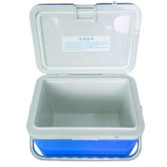 CAIXA TÉRMICA PARA TRANSPORTE DE AMOSTRAS BIOLÓGICAS, CAPACIDADE 17L, TEMPERATURA ENTRE 2°C - 8°C, COM TERMÔMETRO DIGITAL, TAMPA COM TRAVA, ACOMPANHA 2 RECIPIENTES PARA CONGELAMENTO DE LÍQUIDO - MODELO: LCX-17L-IC - comprar online