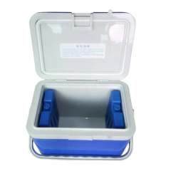 CAIXA TÉRMICA PARA TRANSPORTE DE AMOSTRAS BIOLÓGICAS, CAPACIDADE 17L, TEMPERATURA ENTRE 2°C - 8°C, COM TERMÔMETRO DIGITAL, TAMPA COM TRAVA, ACOMPANHA 2 RECIPIENTES PARA CONGELAMENTO DE LÍQUIDO - MODELO: LCX-17L-IC - tienda online