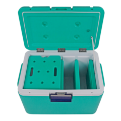 CAIXA TÉRMICA PARA TRANSPORTE DE AMOSTRAS BIOLÓGICAS, CAPACIDADE 54 L, TEMPERATURA ENTRE 2°C - 8°C, COM TERMÔMETRO DIGITAL, TAMPA COM TRAVA, ACOMPANHA 4 RECIPIENTES PARA CONGELAMENTO DE LÍQUIDO. MODELO: LCX-54L-IC na internet
