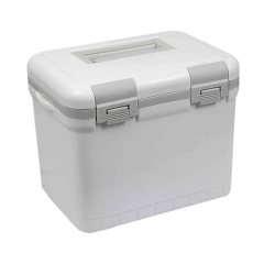 CAIXA TÉRMICA PARA TRANSPORTE DE AMOSTRAS BIOLÓGICAS, CAPACIDADE 6L, TEMPERATURA ENTRE 2°C E 8°C, COM TERMÔMETRO DIGITAL, TAMPA COM TRAVA, ACOMPANHA 6 RECIPIENTES PARA CONGELAMENTO DE LÍQUIDO - MODELO: LCX-6L-IC - tienda online