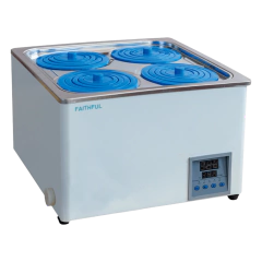 BANHO MARIA COM 4 BOCAS, DIGITAL, COM ALARME CONTRA SUPER AQUECIMENTO, TEMPERATURA REGULÁVEL DESDE 5ºC ACIMA DA AMBIENTE ATÉ 100ºC, CUBA INTERNA EM AÇO INOXIDÁVEL, TIMER - MODELO WB-12-4