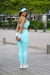 Conjunto Fitness Top Básico Calça Valência Azul Céu na internet
