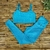 Conjunto Fitness Top Básico e Calça Básica Turquesa Canelado