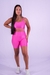 Conjunto Top Básico e Short Básico Rosa Chiclete