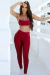 Conjunto Fitness Top Duda e Calça Bicolor Marsala/Rosê