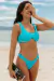Bazar - Tanga Lateral Larga Turquesa Texturizado (Top não incluso) - Camila Alves Beachwear