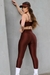 Conjunto Fitness Top Básico Viés e Calça Básica Compressão Café - comprar online