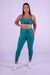 Imagem do Conjunto Fitness Top Frente Única e Calça Básica Verde Bandeira Canelado