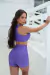 Conjunto Fitness Top Luiza Short Básico Compressão Violeta - tienda online