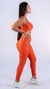 Conjunto Fitness Top Básico e Calça Básica Terracota Canelado - loja online