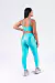 Image of Conjunto Fitness Top Básico e Calça Básica Zig Zag Azul Céu
