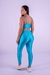 Conjunto Fitness Top Básico e Calça Básica Turquesa Canelado - loja online