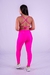 Conjunto Fitness Top Frente Única e Calça Básica Rosa Neon Canelado - loja online