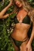 Top Cortininha e Tanga Pérola Verde Militar Canelado - Camila Alves Beachwear