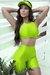 Conjunto Fitness Top Luiza Short Básico Compressão Citrus