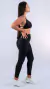Imagem do Conjunto Fitness Top Frente Única e Calça Básica Preto Canelado
