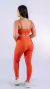Image of Conjunto Fitness Top Básico e Calça Básica Terracota Canelado
