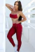 Conjunto Fitness Top Duda e Calça Bicolor Marsala/Rosê - Camila Alves Beachwear