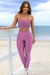 Conjunto Fitness Compressão Top Bel e Calça Básica Rosê