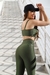 Conjunto Fitness de Compressão Top Básico e Calça Básica Verde Militar