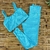 Conjunto Fitness Top Básico e Calça Básica Zig Zag Azul Céu