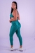 Conjunto Fitness Top Frente Única e Calça Básica Verde Bandeira Canelado - loja online