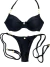 Top Callas e Tanga Fio Dental Argola Cancún Preto - Camila Alves Beachwear