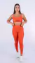 Conjunto Fitness Top Básico e Calça Básica Terracota Canelado