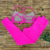 Conjunto Fitness Top Frente Única e Calça Básica Rosa Neon Canelado - loja online