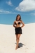 Saia Curta Babado Poá Preto - Camila Alves Beachwear