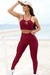 Conjunto Fitness Top Ana e Calça Básica Marsala