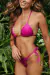 Top Cortininha e Tanga Lacinho Semi Fio Cancún Fucsia - Camila Alves Beachwear