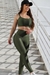 Imagem do Conjunto Fitness de Compressão Top Básico e Calça Básica Verde Militar
