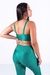 Conjunto Fitness Top Básico e Calça Básica Verde Bandeira Canelado