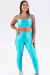 Conjunto Fitness Top Básico e Calça Básica Zig Zag Azul Céu