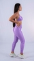 Imagem do Conjunto Fitness Top Frente Única e Calça Básica Lilás Canelado