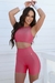 Conjunto Fitness Top Luiza Short Básico Compressão Rosê