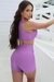 Conjunto Fitness Top Luiza Short Básico Compressão Lavanda - loja online