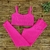 Conjunto Fitness Top Frente Única e Calça Básica Rosa Neon Canelado - Camila Alves Beachwear