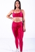 Conjunto Fitness Top Frente Única e Calça Básica Pink Canelado